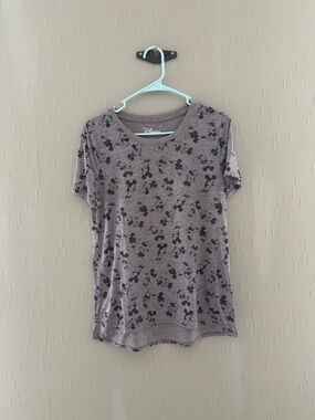 Disney Gray Short Sleeve Tee with Black Mickey Print
